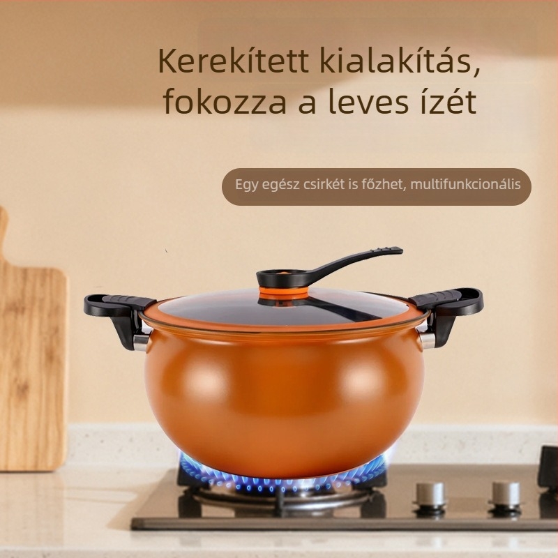 Új modell - multifunkcionális leveses fazék Maifan-kővel, tapadásmentes, vastag alj, nyomás alatti főzéshez