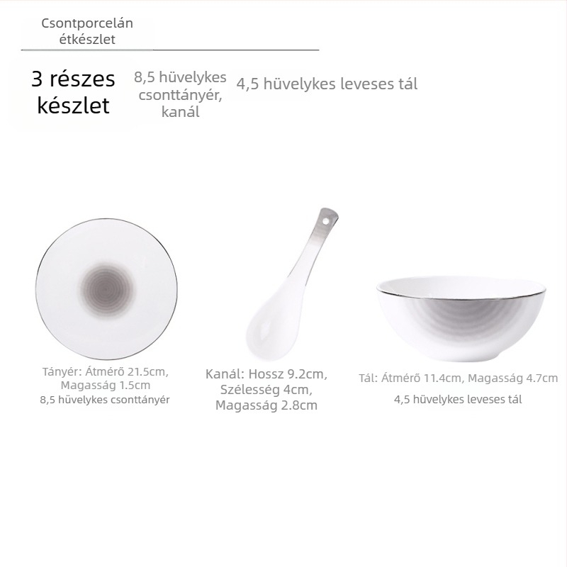 26 éves új modell csontporcelánból készült tál- és tányérkészlet, kerámia étkészlet fényes mázzal, modern minimalista stílus