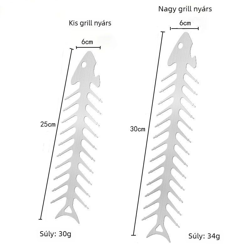 Rozsdamentes acél grillnyársak tengeri ételehez és húsokhoz