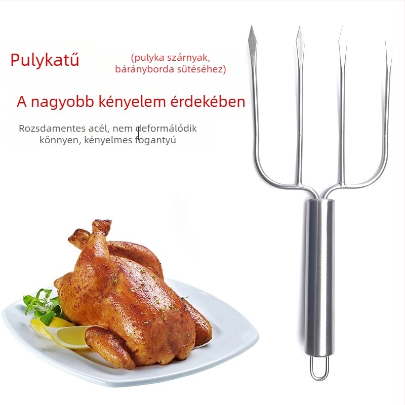 Rozsdamentes acél grillvilla nyársakhoz, csirkeszárnyakhoz és pulykához