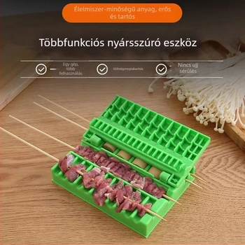 Hústűbefűző eszköz, többfunkciós gyors grill- eszköz kültéri és otthoni használatra