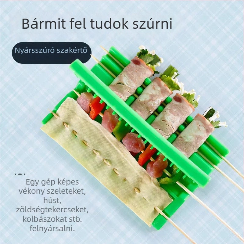 Hústűbefűző eszköz, többfunkciós gyors grill- eszköz kültéri és otthoni használatra