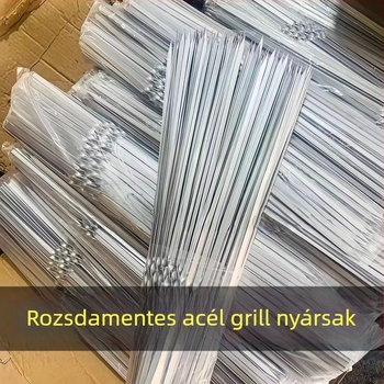 Rozsdamentes acél grillnyársak – sík és kerek kivitel, kültéri bárány kebabhoz, teljes készlet