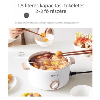 Ankale 1502 Elektromos főzőedény gőzölővel, kerámia tapadásmentes belső edény, 2 L kapacitású, kompakt 1–2 személyre