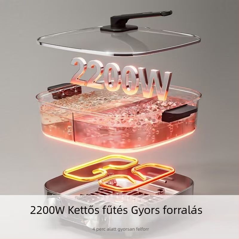 Joyoung-kompatibilis elektromos hot pot HG60-G106, nagy teljesítmény, 6L kapacitás, többfunkciós yin-yang edény