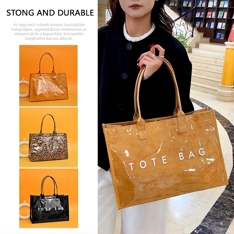 DuPont papírból készült retro minimalist Tote táska, nagy kapacitású, mindennapi használatra, vállon hordható