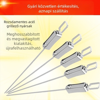Rozsdamentes acél teleszkópos sík nyársak grillezéshez
