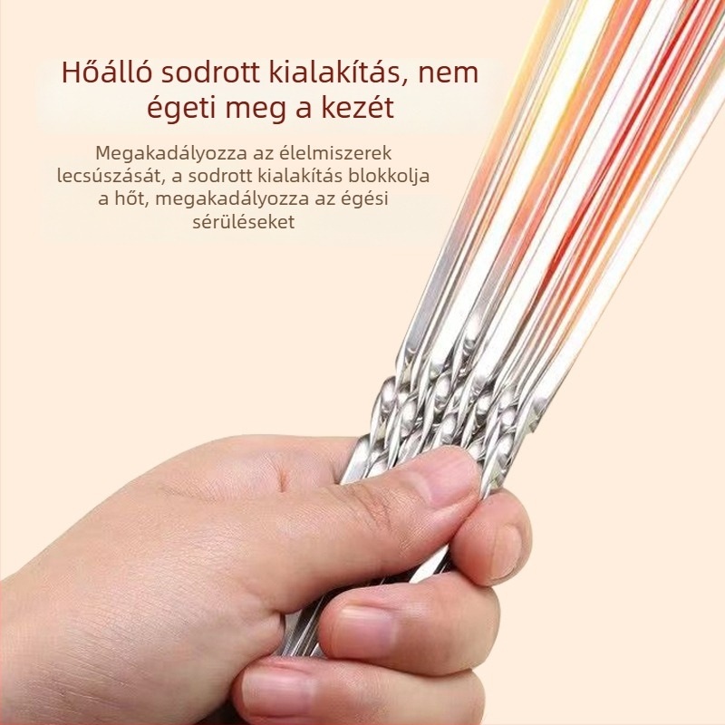 Rozsdamentes acél lapos nyársak bárány kebabhoz, kültéri grillhez, újrafelhasználható