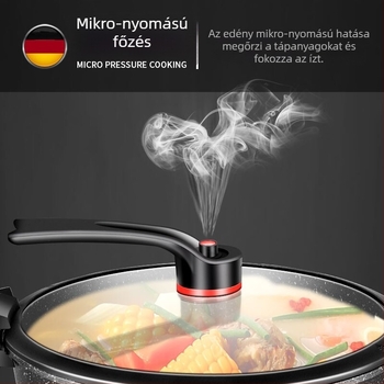 Morland 6L elektromos, többfunkciós főzőedény belső felülete nem tapad – gőzölés, sütés, főzés, párolás, teppanyaki