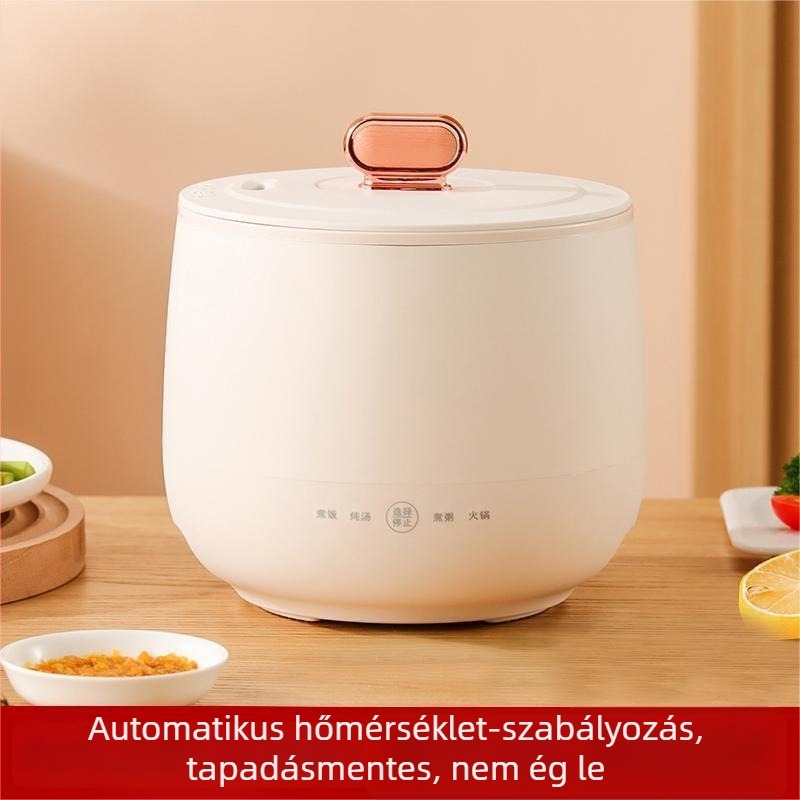 Mini 2L-es elektromos rizsfőző kerámiával bevont belső edénnyel, többfunkciós tapadásmentes főzőedény, 450 W, otthonra és kollégiumba
