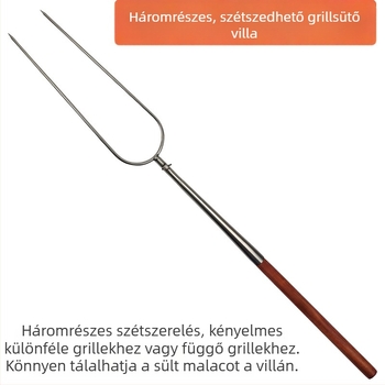 Levehető rozsdamentes acél BBQ villa, megerősített kivitel, U-alakú a malac, bárány, csirke és nyúl grillezéséhez