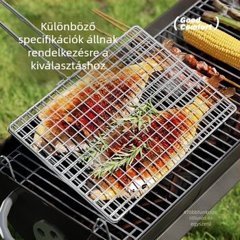 Rozsdamentes acél halas grill-klipsz és grills háló, nagy méretű kereskedelmi grills háló halakhoz és zöldségekhez