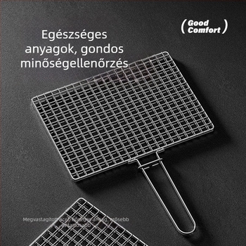 Rozsdamentes acél halas grill-klipsz és grills háló, nagy méretű kereskedelmi grills háló halakhoz és zöldségekhez