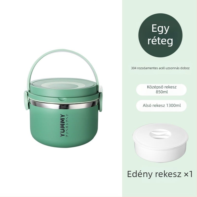 304 rozsdamentes acélból készült szigetelt ebédes doboz, nagy kapacitású, többszintes, hordozható, mikrózható, frissen tartja az ételt, szivárgásmentes rekeszek