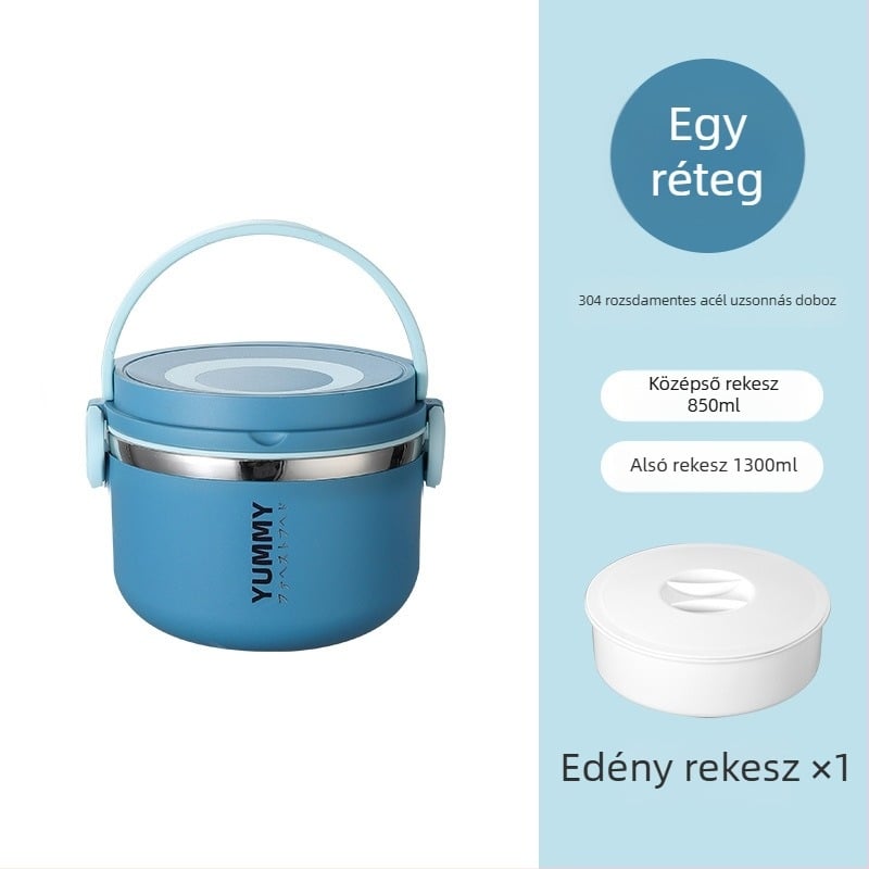 304 rozsdamentes acélból készült szigetelt ebédes doboz, nagy kapacitású, többszintes, hordozható, mikrózható, frissen tartja az ételt, szivárgásmentes rekeszek