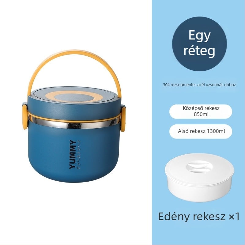 304 rozsdamentes acélból készült szigetelt ebédes doboz, nagy kapacitású, többszintes, hordozható, mikrózható, frissen tartja az ételt, szivárgásmentes rekeszek