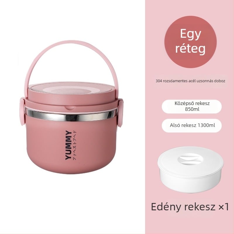 304 rozsdamentes acélból készült szigetelt ebédes doboz, nagy kapacitású, többszintes, hordozható, mikrózható, frissen tartja az ételt, szivárgásmentes rekeszek