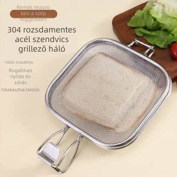 Rozsdamentes acél szendvicsforma toast-klippel