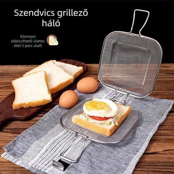 Rozsdamentes acél szendvicsforma toast-klippel