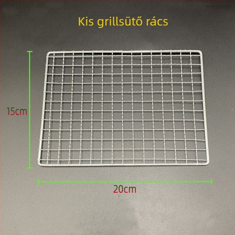 Egyszer használatos galvanizált grillháló – kültéri, téglalap alakú dróthálós rács kebabokhoz