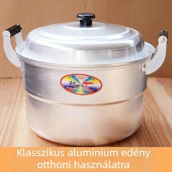 Kétszintes alumínium párolóedény, háztartási használatra, régi stílusú, nagy kapacitású leveses fazék, gáztűzhelyhez