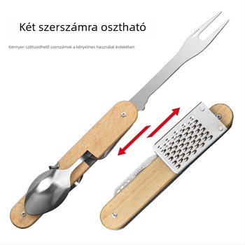 Kültéri mindent-egyben összecsukható evőeszköz készlet – kés, villa és kanál piknikhez, kempingezéshez és utazáshoz