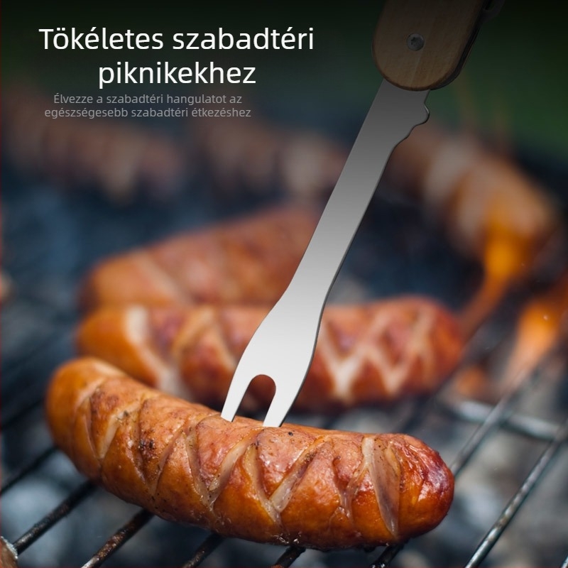Kültéri mindent-egyben összecsukható evőeszköz készlet – kés, villa és kanál piknikhez, kempingezéshez és utazáshoz
