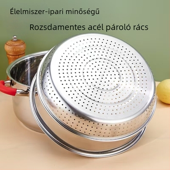 304 rozsdamentes acélból készült többszintes, nagy kapacitású pároló, süllyedő típusú párologó tálca és rizs mosóedény, háztartási használatra