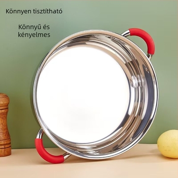 304 rozsdamentes acélból készült többszintes, nagy kapacitású pároló, süllyedő típusú párologó tálca és rizs mosóedény, háztartási használatra