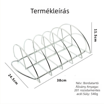 Félkör alakú grillsütő rács bordákhoz, steakhez és csirkéhez – tapadásmentes BBQ rács