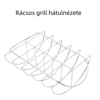 Félkör alakú grillsütő rács bordákhoz, steakhez és csirkéhez – tapadásmentes BBQ rács
