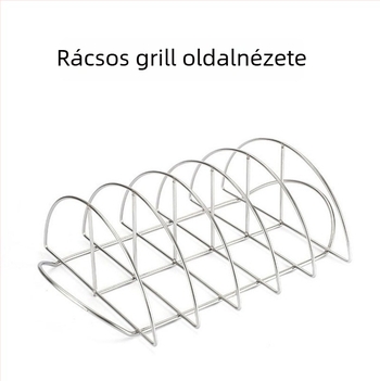 Félkör alakú grillsütő rács bordákhoz, steakhez és csirkéhez – tapadásmentes BBQ rács