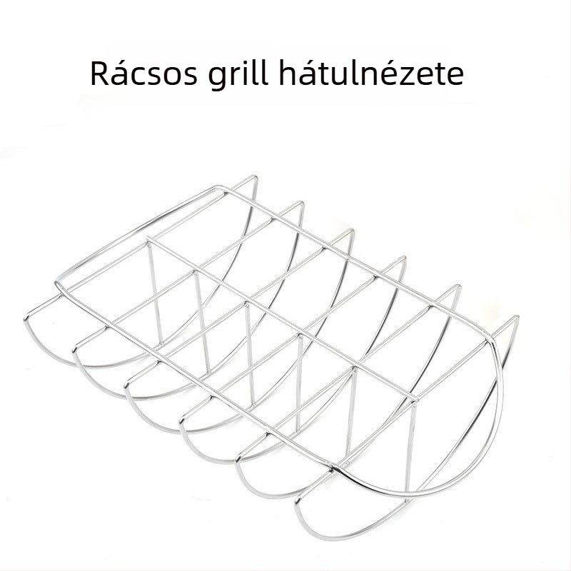 Félkör alakú grillsütő rács bordákhoz, steakhez és csirkéhez – tapadásmentes BBQ rács
