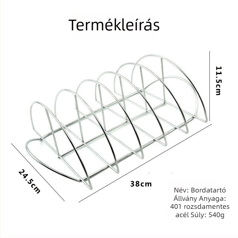Félkör alakú grillsütő rács bordákhoz, steakhez és csirkéhez – tapadásmentes BBQ rács