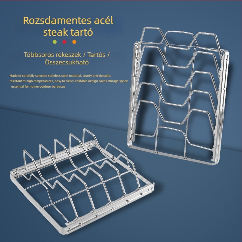 Összecsukható, hordozható rozsdamentes acél grillsütő állvány kültéri használatra