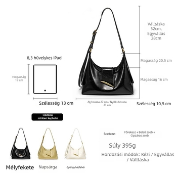 Comparable Beans Fekete női vödörtáska egy vállpánttal, crossbody, könnyű luxus tote 2025