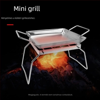 Rozsdamentes acél grill állvány és edénytartó, hordozható összecsukható tároló konyhához és kültérre