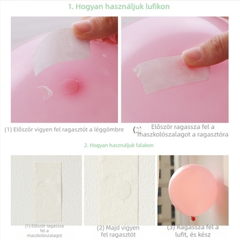 Esküvői dekorációhoz maszkoló szalag, ballon dekorációhoz, ragasztó-maradványok nélkül