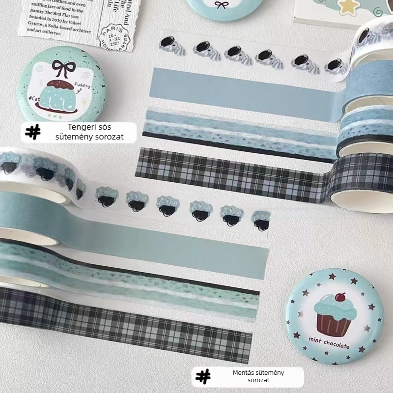 Eredeti kockás Washi-szalag, koreai stílusú, minimalist napló dekoráció DIY