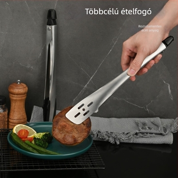 Rozsdamentes acél grillklip, 31×4 cm, multifunkcionális kültéri élelmiszerklip, égési védelem