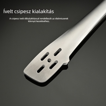 Rozsdamentes acél grillklip, 31×4 cm, multifunkcionális kültéri élelmiszerklip, égési védelem