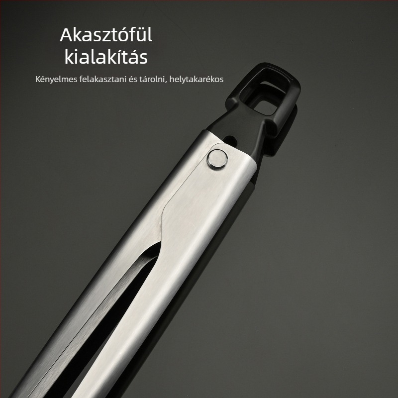 Rozsdamentes acél grillklip, 31×4 cm, multifunkcionális kültéri élelmiszerklip, égési védelem
