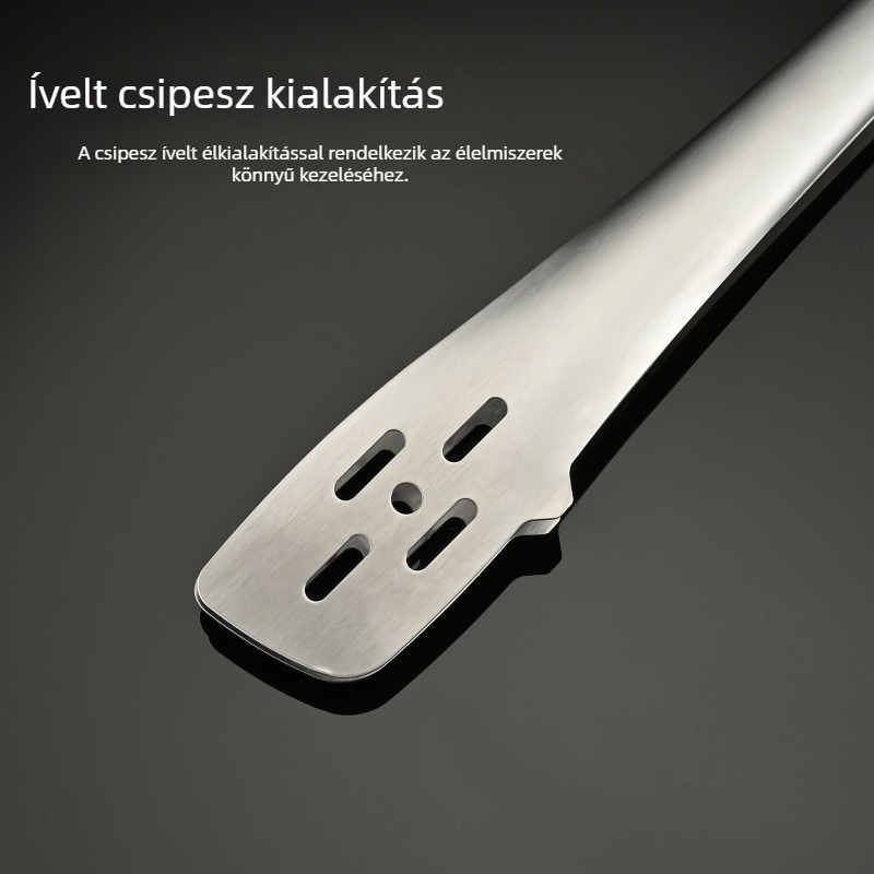 Rozsdamentes acél grillklip, 31×4 cm, multifunkcionális kültéri élelmiszerklip, égési védelem