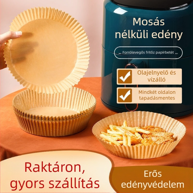 50 darab sütőpapíros alátét olajfelszívó szilikon sütőpapírral – élelmiszer-minőségű, olajálló sütő