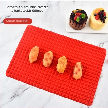 Élelmiszer-minőségű szilikon sütőmat pizza és pulyka számára, multifunkcionális kültéri grillmat piramis alakú