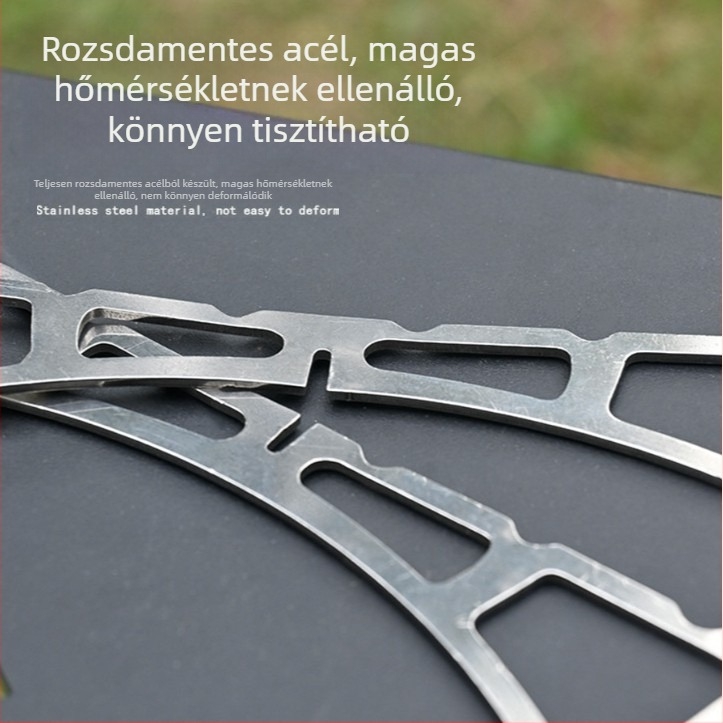Kereszt alakú rozsdamentes acél párolóállvány kempingezéshez és otthoni konyhához, hordozható fazék- és gőzölőállvány