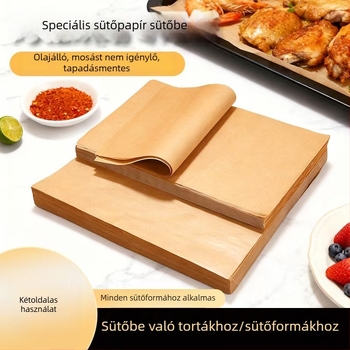Élelmiszer-minőségű grill- és sütőpapír szilikon bevonattal, téglalap alakú tapadásmentes sütőpapír magas hőmérsékleten
