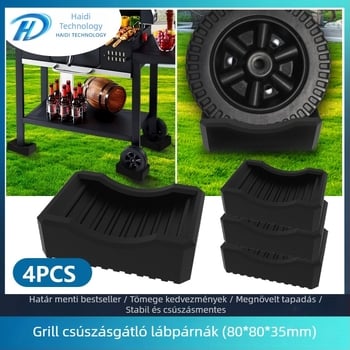 Kültéri grillsütőhöz állítható láb alátámasztó, csúszásmentes és vízálló, kerék- és görgő rögzítő