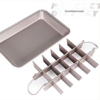 Tapadásmentes brownie sütőforma, négyszögletes torta- és kenyérforma, erősített alj, szénacélból