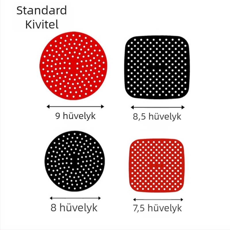 Szilikon hőálló alátét az air fryerhez, élelmiszer-minőségű, lyukacsos gőzölő párna, újrahasználható